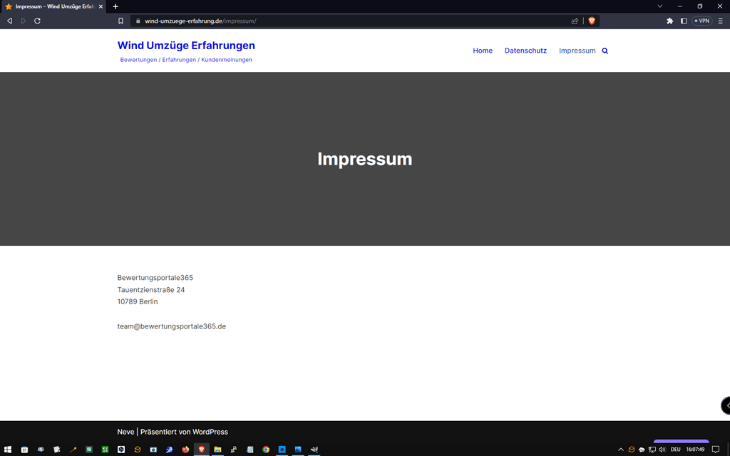 Frei erfundenes Impressum!